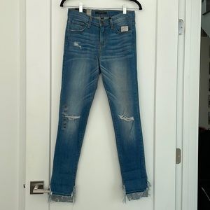 Distressed stretchy mid rise skinny jeans - flying monkey